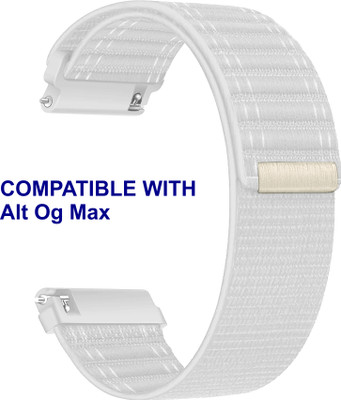 ACM WSM39A22WT2956 Watch Strap Nylon Soft 22mm for Alt Og Max Smartwatch Belt White Smart Watch Strap(White)