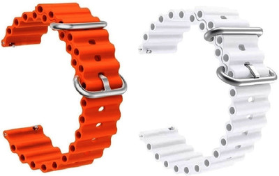 PUNAK 20 MM OCEAN SPORT SMARTWATCH BAND STRAPS Smart Watch Strap(White, Orange)