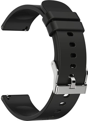 Melfo Soft Silicone Strap Compatible with NoiseFit Active Smart Watch Strap(Black)