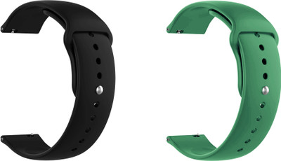 ACM Pack of 2 Watch Strap for Crossbeats Ignite S3 Smartwatch (Black/Green) Smart Watch Strap(Mullti Color)