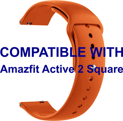 ACM WSM2P20OR3909 Watch Strap Silicone Belt 20mm for Amazfit Active 2 Square Smartwatch Orange Smart Watch Strap(Orange)