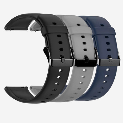 TRENDINGVIEW 22mm Strap Combo for Smart Watches (3 Straps) Black Buckle | Easy Fit Adjustable Design Smart Watch Strap(Mullti Color)