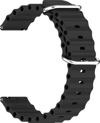 ACM Watch Strap Silicone Smart for Boat Wave Pro 47 Smartwatch Belt Black Smart Watch Strap(Black)