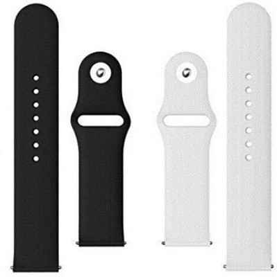 BLACK LOVIES 22 mm Soft Silicon Smartwatch Strap Compatible with Noice. Fit - Active Smart Watch Strap(Black, White)