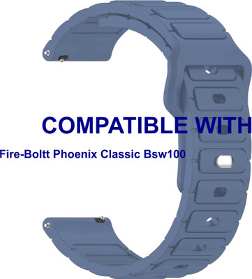 ACM WSM32T22BL3884 Watch Strap Silicone Belt Button 22mm for Fire-Boltt Phoenix Classic Bsw100 Smartwatch Blue Smart Watch Strap(Blue)