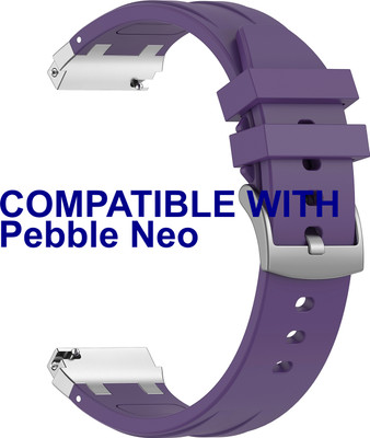 ACM Watch Strap Metal Hook Silicone for Pebble Neo Smartwatch Purple Smart Watch Strap(Purple)