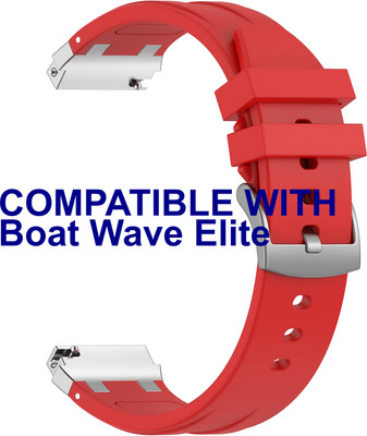 ACM Watch Strap Metal Hook Silicone 22mm for Boat Wave Elite Smartwatch Belt Red Smart Watch Strap(Red)