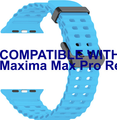 ACM WSM40B40LBL1674 Sliding 44mm 49mm Watch Strap Silicone Sports for Maxima Max Pro Regal Smartwatch Light Blue Smart Watch Strap(Blue)