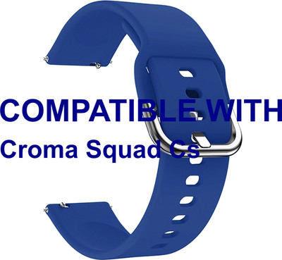 ACM WSM8H22DBL3912 Watch Strap Hook Belt 22mm for Croma Squad Cs Smartwatch Dark Blue Smart Watch Strap(Blue)