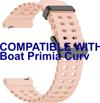 ACM WSM40B22CPK3510 Watch Strap Silicone Sports for Boat Primia Curv Smartwatch Belt Creame Pink Smart Watch Strap(Pink)