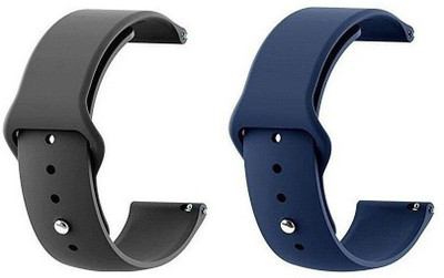 BLACK LOVIES 20 mm Smart Watch Strap(Black, Blue)