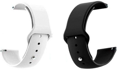 BLACK LOVIES 22 mm Soft Silicon Smartwatch Strap Compatible with Fire bolt mercury BSW006 Smart Watch Strap(Black, White)