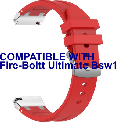 ACM Watch Strap Metal Hook Silicone 22mm for Fire-Boltt Ultimate Bsw158 Smartwatch Red M36 Smart Watch Strap(Red)