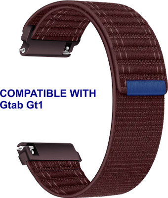 ACM WSM39A22PU2376 Watch Strap Nylon Soft 22mm for Gtab Gt1 Smartwatch Burgundy Purple Smart Watch Strap(Purple)