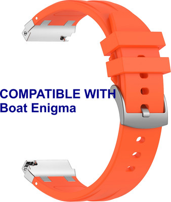 ACM WSM36X22OR1722 Watch Strap Metal Hook Silicone 22mm for Boat Enigma Smartwatch Orange Smart Watch Strap(Orange)