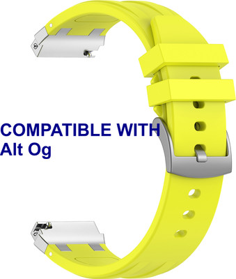 ACM WSM36X20LY2826 Watch Strap Metal Hook Silicone 20mm for Alt Og Smartwatch Lime Yellow Smart Watch Strap(Yellow)