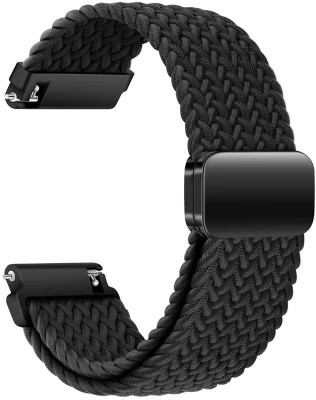 AOnes Watch Strap Nylon Woven Magnetic for Truee Genx Pro Smart Watch Strap(Black)
