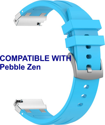 ACM WSM36X22BL1414 Watch Strap Metal Hook Silicone 22mm for Pebble Zen Smartwatch Blue Smart Watch Strap(Blue)