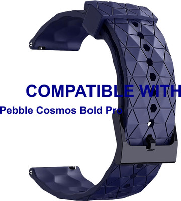 ACM Watch Strap Silicone Designer Belt for Pebble Cosmos Bold Pro Smartwatch Blue Smart Watch Strap(Blue)