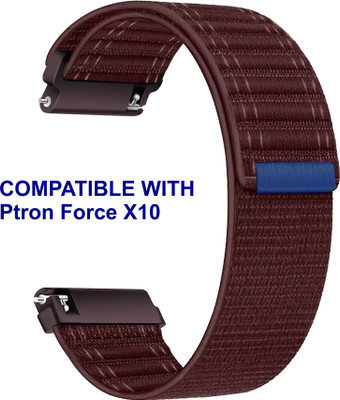 ACM WSM39A20PU2811 Watch Strap Nylon Soft 20mm for Ptron Force X10 Smartwatch Burgundy Purple Smart Watch Strap(Purple)