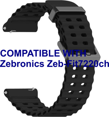ACM WSM40B20BK2167 Watch Strap Silicone Sports 20mm for Zebronics Zeb-Fit7220ch Smartwatch Black Smart Watch Strap(Black)