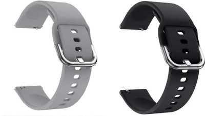 ATSK HUB Smart watch band strap belt 20mm for ladies/Mens smartwatch band Silicon Smart Watch Strap(Black, Grey)