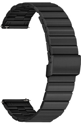 ACM Watch Strap Adjustable Steel for French Connection Q26 Smartwatch Belt Black Smart Watch Strap(Black)