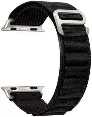 Cheetah Alpine Loop Nylon Band Compatible with Apple Watch Band 49mm 45mm 44/42mm G-Hook Smart Watch Strap(Black, Silver)