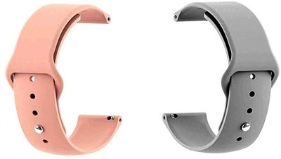 BLACK LOVIES 22 mm Silicon Smartwatch Strap Compatible With AMAZE FIT GTR 2e Smart Watch Strap(Grey, Pink)