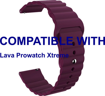 ACM WSM9W22PU3895 Watch Strap Wave Belt 22mm for Lava Prowatch Xtreme Smartwatch Purple Smart Watch Strap(Purple)