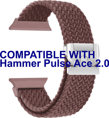 ACM Sliding 44mm 49mm Watch Strap Woven Braided Clipper for Hammer Pulse Ace 2.0 Smartwatch Brown Smart Watch Strap(Brown)
