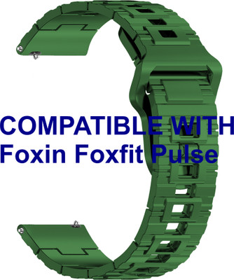 ACM WSM41C22GR1632 Watch Strap Silicone Shiny Belt 22mm for Foxin Foxfit Pulse Smartwatch Green Smart Watch Strap(Green)