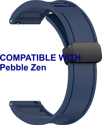 ACM WSM35W22DBL1414 Watch Strap Magnetic Clasp 22mm for Pebble Zen Smartwatch Dark Blue Smart Watch Strap(Blue)