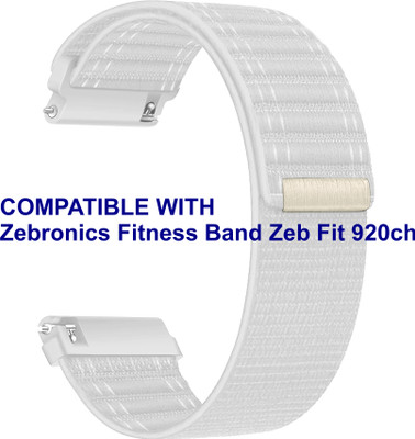 ACM WSM39A20WT1402 Watch Strap Nylon Soft 20mm for Zebronics Fitness Band Zeb Fit 920ch Smartwatch White Smart Watch Strap(White)