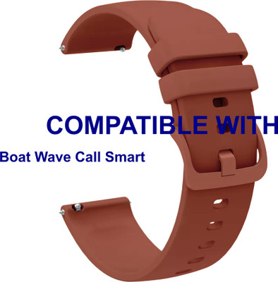 ACM WSM24L22BR3890 Watch Strap Silicone Color Hook Belt 22mm for |Boat| Wave Call Smart Smartwatch Brown Smart Watch Strap(Brown)