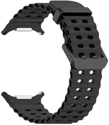 TechAwake Premium Silicone Band for Samsung Galaxy Watch Ultra – Breathable, Soft Silicon Smart Watch Strap(Black)