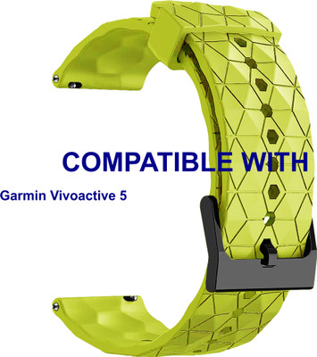ACM WSM29Q20LG5014 Watch Strap Silicone Designer Belt 20mm for Garmin Vivoactive 5 Smartwatch Lime Green Smart Watch Strap(Green)