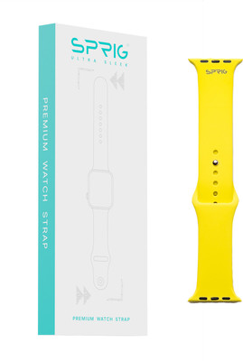 Sprig Soft Liquid Silicon Strap for iWatch Series 5 (Small 44MM) Smart Watch Strap(Yellow)