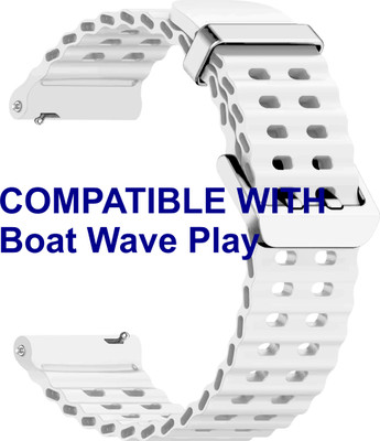 ACM WSM40B20WT2935 Watch Strap Silicone Sports 20mm for Boat Wave Play Smartwatch Belt White Smart Watch Strap(White)