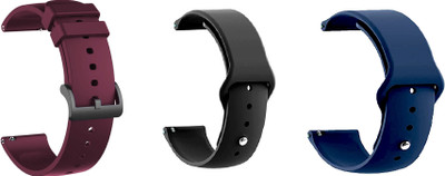 BLACK LOVIES 22 MM Smartwatch straps Pack of 3 Smart Watch Strap(Black, Blue, Mullti Color)