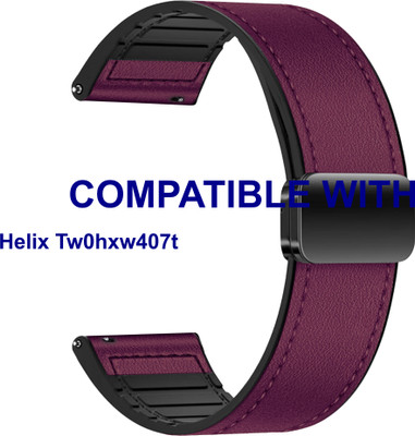 ACM WSM28P22PU3893 Watch Strap Leather Magnetic Silicone Belt 22mm for New Helix Tw0hxw407t Smartwatch Purple Smart Watch Strap(Purple)