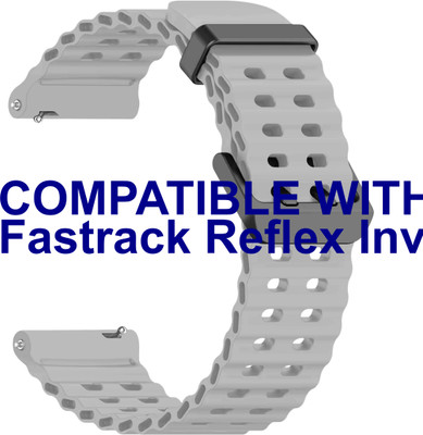 ACM Watch Strap Silicone Sports 22mm for Fastrack Reflex Invoke Pro Smartwatch Grey M40 Smart Watch Strap(Grey)