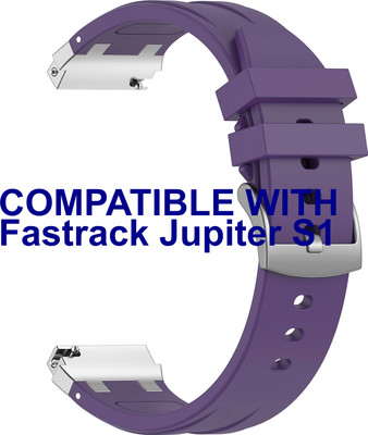 ACM Watch Strap Metal Hook Silicone for Fastrack Jupiter S1 Smartwatch Purple Smart Watch Strap(Purple)