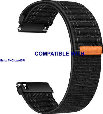 ACM WSM39A22BK3893 Watch Strap Nylon Soft Belt 22mm for Helix Tw0hxw407t Smartwatch Black Smart Watch Strap(Black)