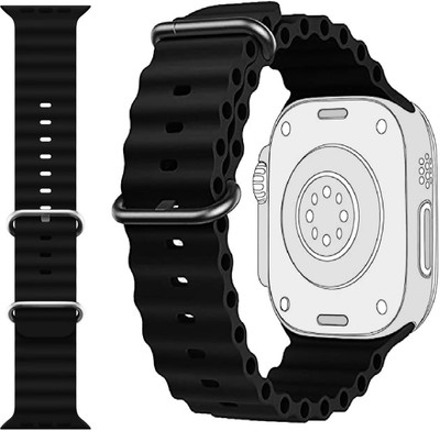 BLACK LOVIES Ocean Loop iWatch Ultra (49mm), Series 8/7 (45mm), Series 6/5/4 (44mm Smart Watch Strap(Black)