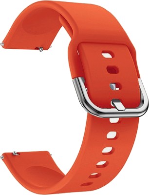 ACM Watch Strap Silicone Belt 19mm for Portronics Yogg Kronos Por-991 (Hook Orange) Smart Watch Strap(Orange)