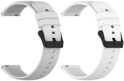 AOnes Pack of 2 Watch Strap Silicone Classic Belt for Zebronics 8220Ch Zeb-Fit Smart Watch Strap(Grey, White)
