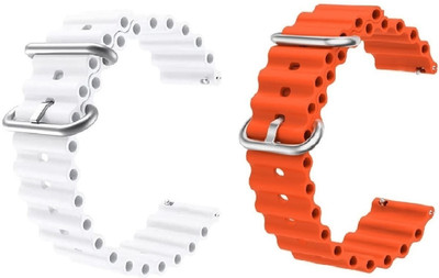 PUNAK 22 MM Loop Smartwatch Strap Band. Smart Watch Belt Smart Watch Strap(White, Orange)