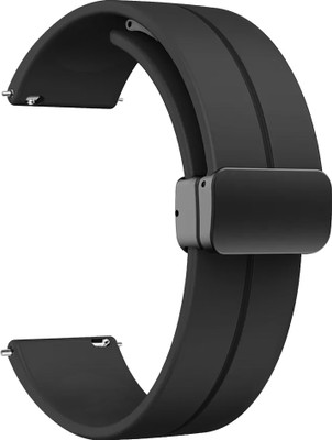 ACM Watch Strap Magnetic Clasp for Pebble Hive Smartwatch Belt Band Black Smart Watch Strap(Black)