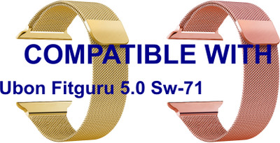 ACM WSM4M40GLRSG1166N1 Pack of 2 Sliding 44mm 49mm Watch Strap Magnetic for Ubon Fitguru 5.0 Sw-71 Smartwatch Champagne Gold/Rose Gold Pink Smart Watch Strap(Mullti Color)